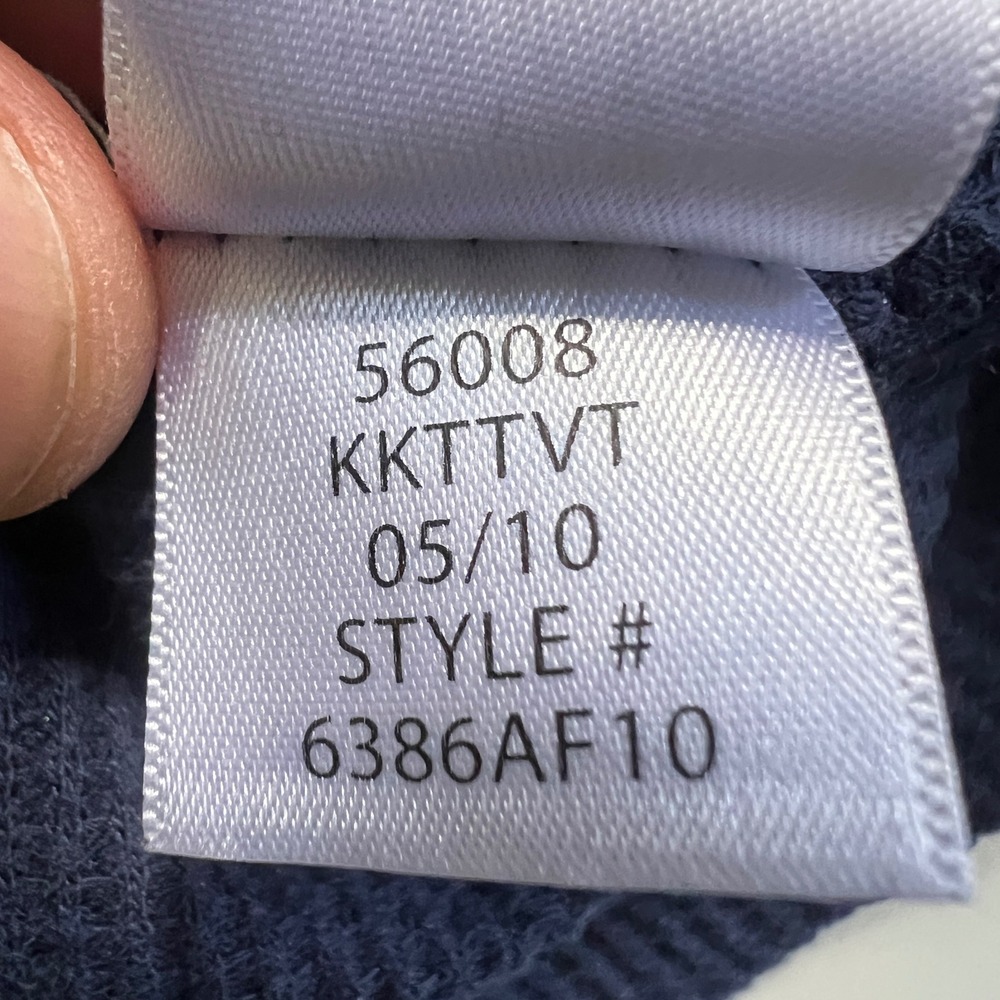 Y2K Aeropostale Waffle Knit Shirt Blue Womens XS Navy Pink Bella Swan 2000s - Picture 10 of 11